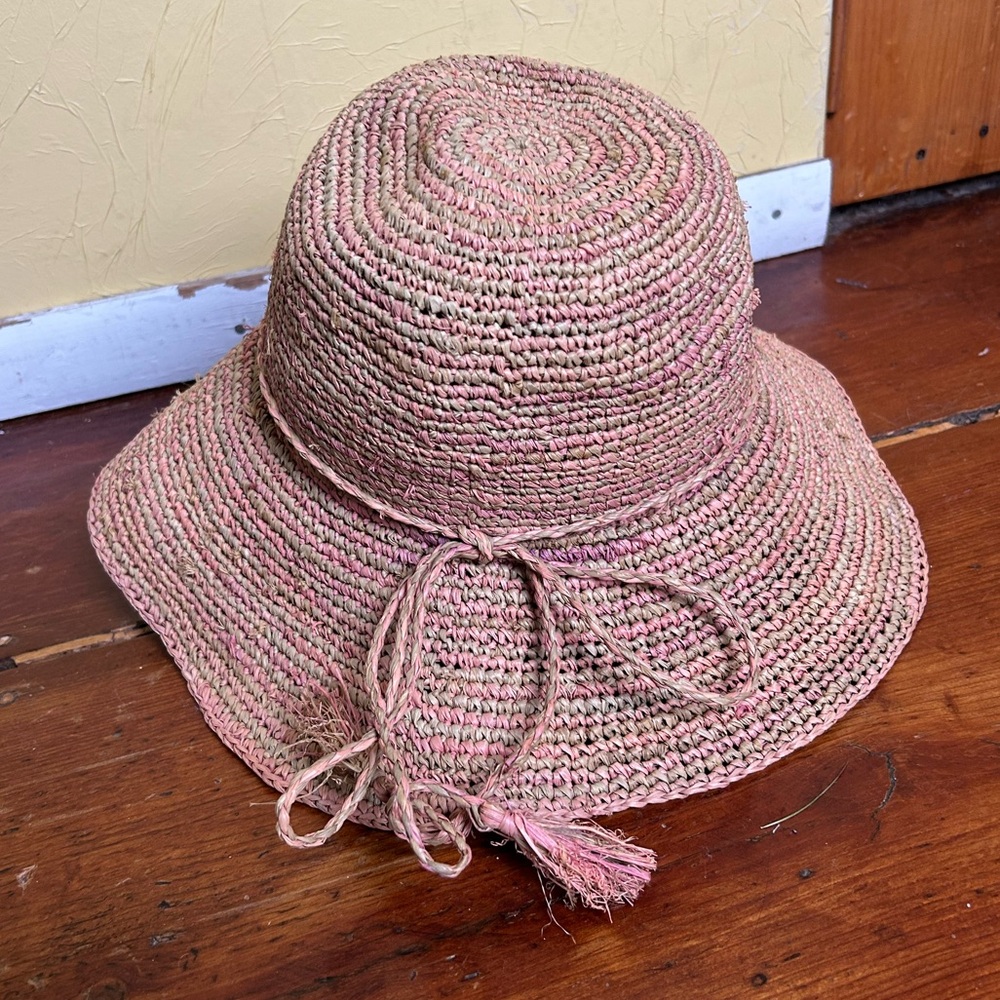 Filippo Catarzi Multi-Colored wide  Brim Raffia  Floppy Sun Hat